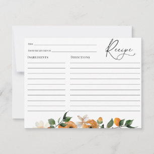 Carte de recette de Baby Shower pour mariage de fl