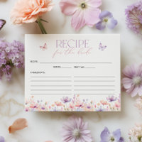 Carte de recette de Baby Shower Une vie de papillo
