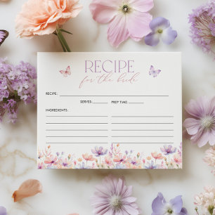 Carte de recette de Baby Shower Une vie de papillo