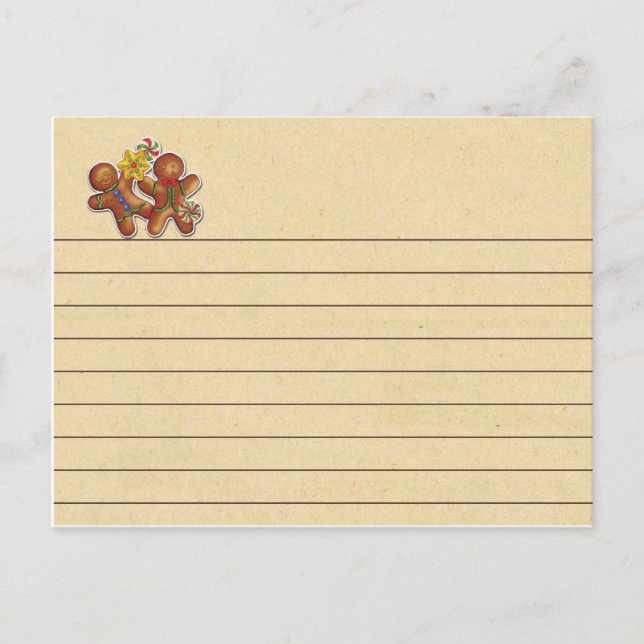 Carte de recette de biscuits en pain d'épices (Devant)