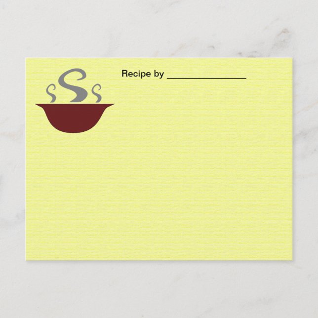 Carte de recette de bol de soupe vierge (Devant)