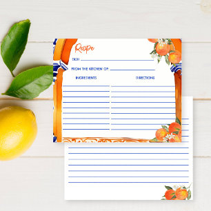 Carte de recette de carreaux bleu orange azulejo t