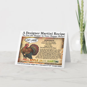 CARTE DE RECETTE DE COCKTAIL DE THANKSGIVING FALL