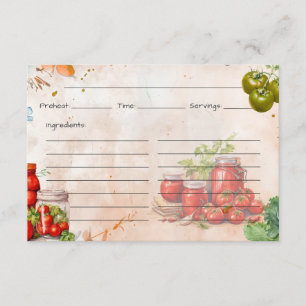 Carte de recette de collage de tomates