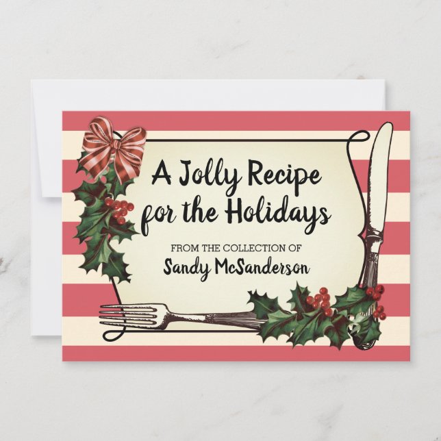 Carte de recette de cuisine de cuisson Holly Chris (Devant)