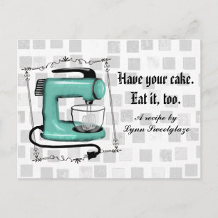 Carte de recette de cuisson à la menthe retro