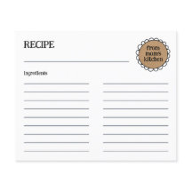 Carte de recette de doodle rustique de la CUISINE