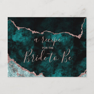 Carte de recette de douche de mariage à feuille de