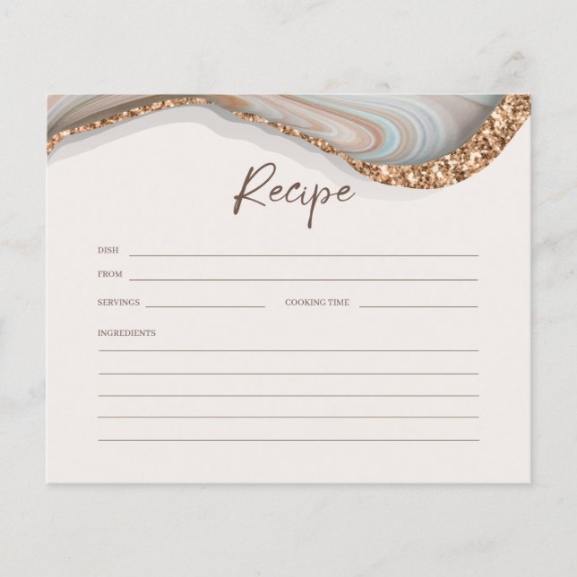 Carte de recette de douche de mariée en agate de m (Devant)