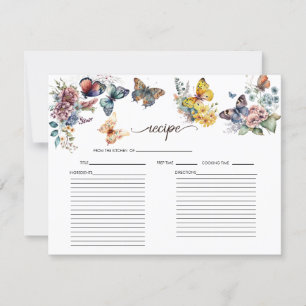 Carte de recette de douche de mariée florale papil