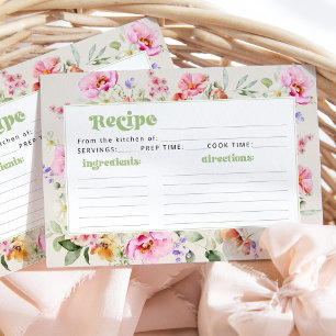 Carte de recette de douche fleur sauvage