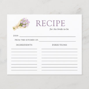 Carte de recette de douche nuptiale à l'aquarelle
