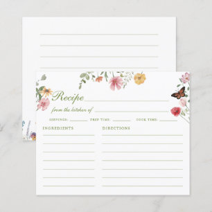 Carte de recette de douche nuptiale aux fleurs sau