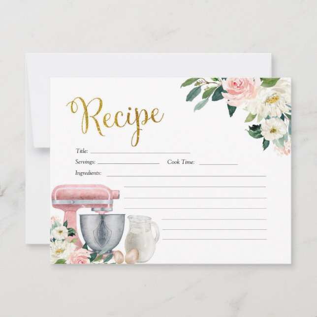 carte de recette de douche nuptiale de cuisine (Devant)