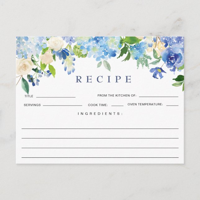 Carte de recette de douche nuptiale florale Hydran (Devant)