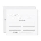 Carte de recette de douche nuptiale minimaliste ma