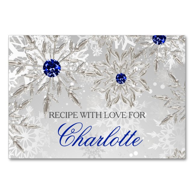 Carte de recette de douche nuptiale Silver Royal B (Devant)