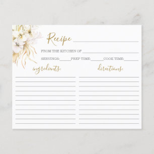 Carte de recette de douche nuptiale tropical bohèm