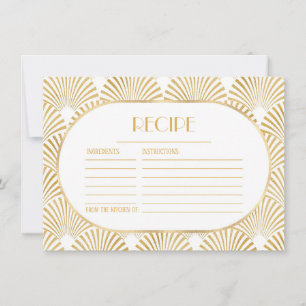 Carte de recette de Fête des mariées Art déco géom