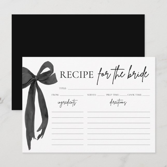 Carte de recette de Fête des mariées Black Bow mod (Devant / Derrière)