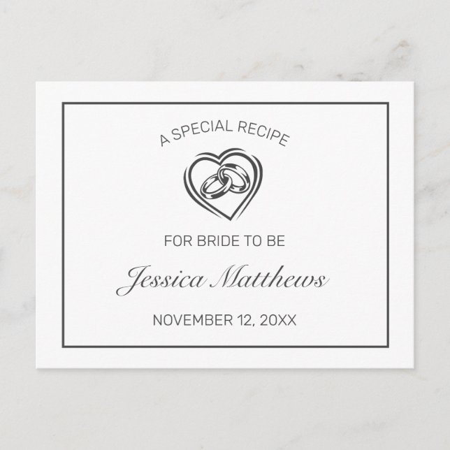 Carte de recette de Fête des mariées blanche minim (Devant)