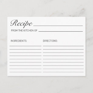 Carte de recette de Fête des mariées blanche minim