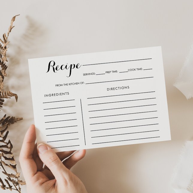 Carte de recette de Fête des mariées blanche noire (Créateur téléchargé)