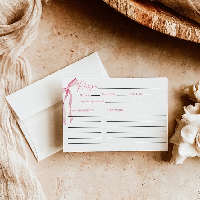 Carte de recette de Fête des mariées Bow rose (Créateur téléchargé)