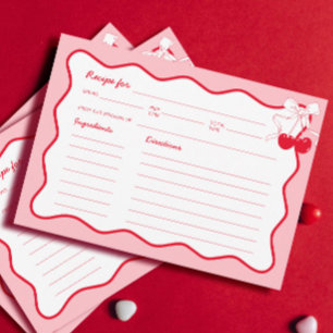 Carte de recette de Fête des mariées cerise rose r