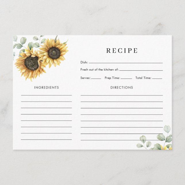 Carte de recette de Fête des mariées d'aquarelle d (Devant)