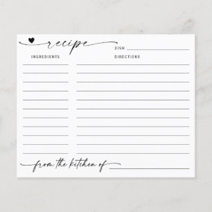 Carte de recette de Fête des mariées de calligraph