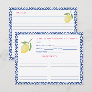 Carte de recette de Fête des mariées de citron est