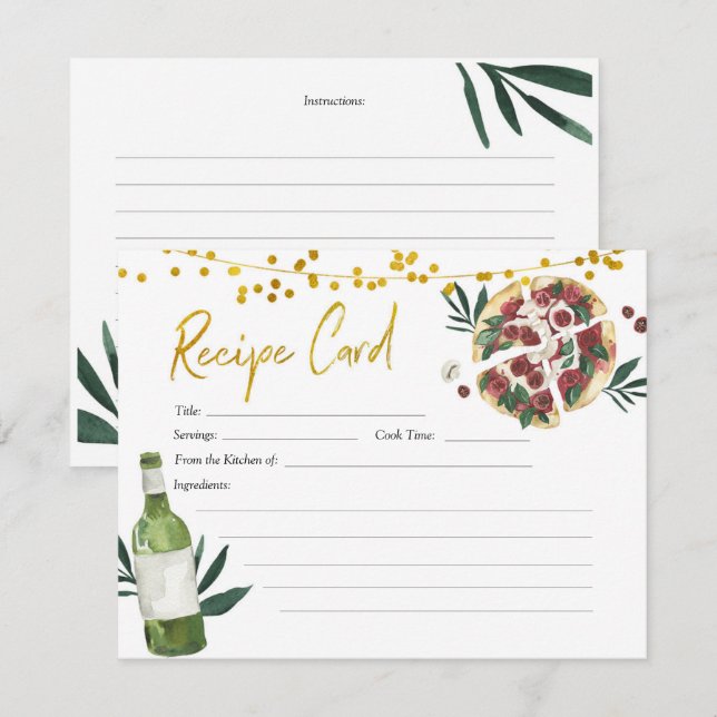 Carte de recette de Fête des mariées de paire parf (Devant / Derrière)