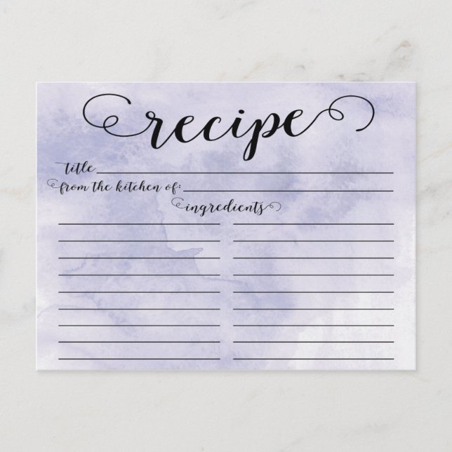 Carte de recette de Fête des mariées de script d'a (Devant)