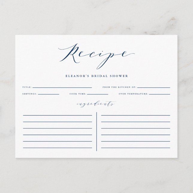 Carte de recette de Fête des mariées de script min (Devant)
