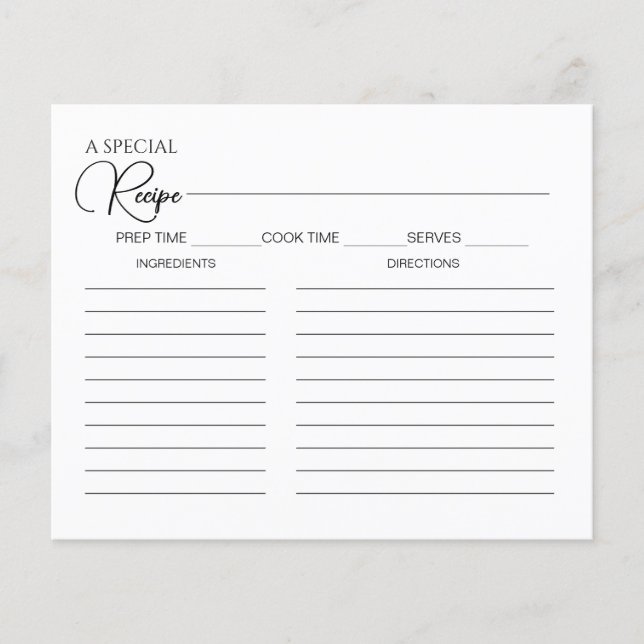Carte de recette de Fête des mariées de script sim (Devant)