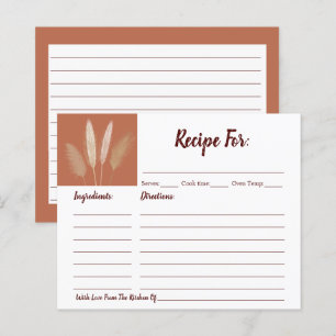 Carte de recette de Fête des mariées en laiton Boh