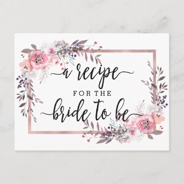 Carte de recette de Fête des mariées encadrée or B (Devant)