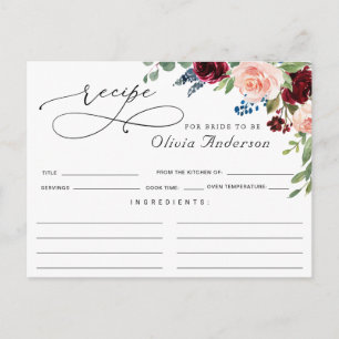 Carte de recette de Fête des mariées Eucalyptus de