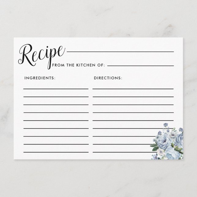 Carte de recette de Fête des mariées Floral Rose b (Devant)