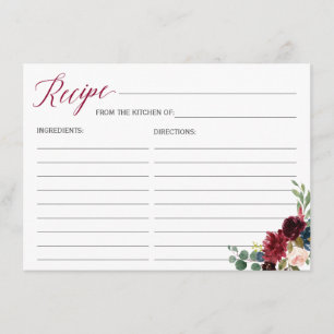 Carte de recette de Fête des mariées florale bourg