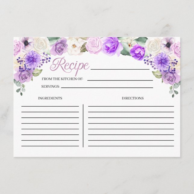 Carte de recette de Fête des mariées florale de pr (Devant)