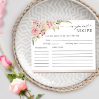 Carte de recette de Fête des mariées Florale rose,