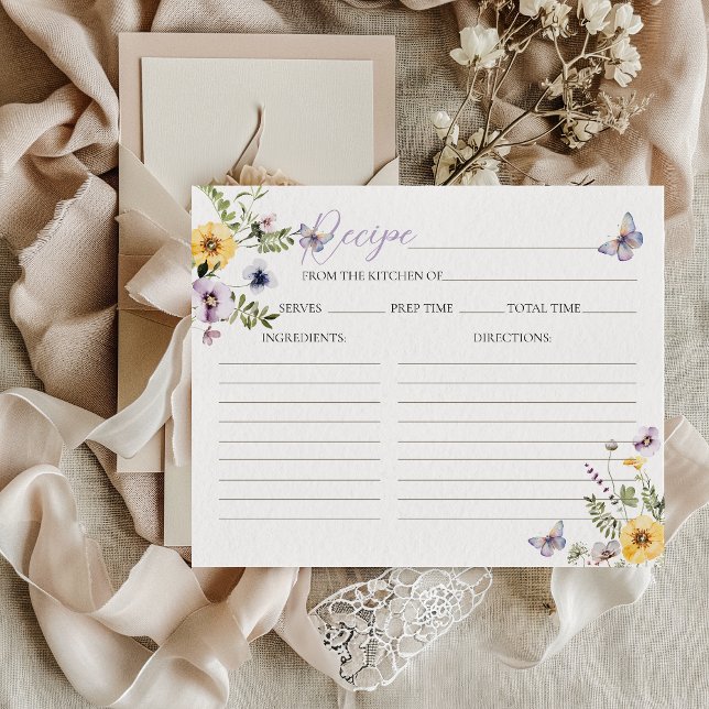 Carte de recette de Fête des mariées florale viole (Créateur téléchargé)