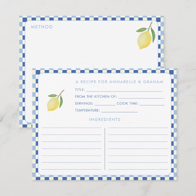 Carte de recette de Fête des mariées géométrique D (Devant / Derrière)