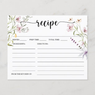 Carte de recette de Fête des mariées minimale fleu