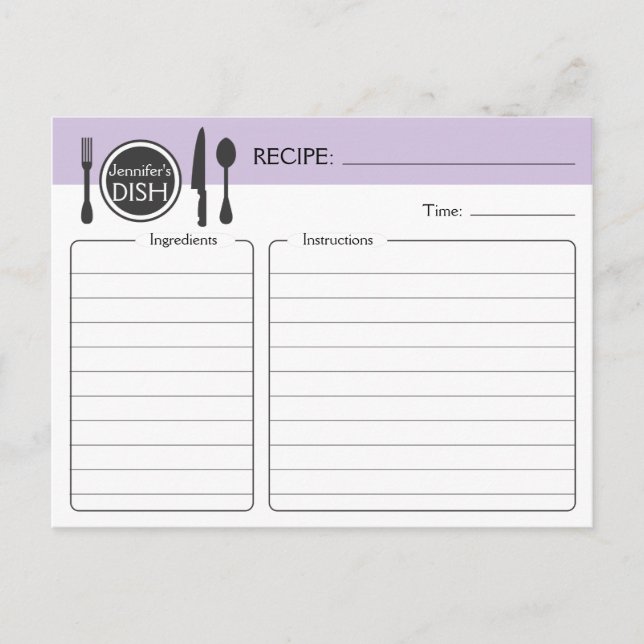 Carte de recette de Fête des mariées personnalisée (Devant)