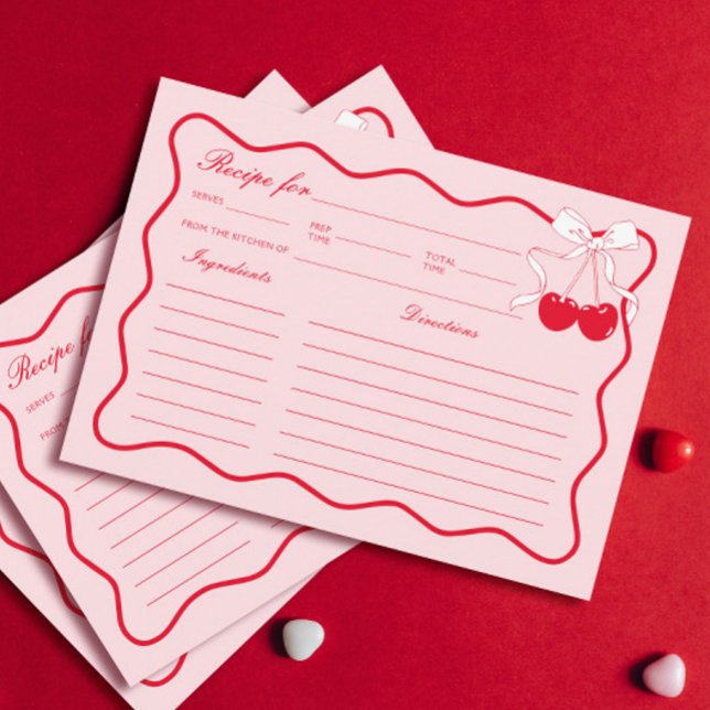 Carte de recette de Fête des mariées Red Bow Valen (Créateur téléchargé)