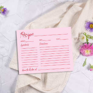 Carte de recette de Fête des mariées rouge rose ma