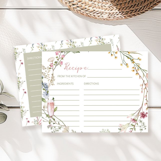 Carte de recette de fête prénuptiale Pétales et Pr (Créateur téléchargé)
